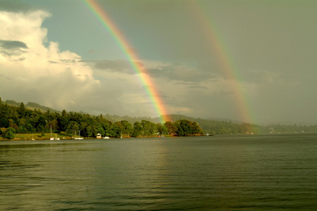 Double rainbow over Windermere