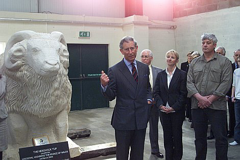 Prince Charles at the unveiling of the Cockermouth Ram