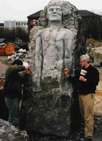 Sculptor Shawn Williamson at work